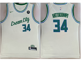 Milwaukee Bucks #34 Giannis Antetokounmpo 2025-26 Cream City Edition Swingman Jersey