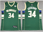 Milwaukee Bucks #34 Giannis Antetokounmpo Green Swingman Jersey