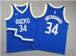Milwaukee Bucks #34 Giannis Antetokounmpo Youth 2024-25 Blue City Edition Swingman Jersey
