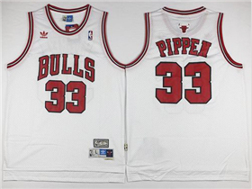 Chicago Bulls #33 Scottie Pippen White Hardwood Classics Jersey