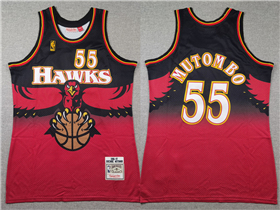 Atlanta Hawks #55 Dikembe Mutombo Red Hardwood Classics Jersey