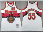 Atlanta Hawks #55 Dikembe Mutombo White Hardwood Classics Jersey