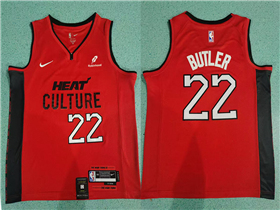 Miami Heat #22 Jimmy Butler 2024-25 Red City Edition Swingman Jersey