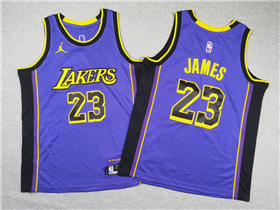 Los Angeles Lakers #23 Lebron James Youth 2022-25 Purple Statement Swingman Jersey