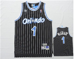Orlando Magic #1 Tracy McGrady Black Hardwood Classics Jersey