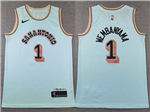 San Antonio Spurs #1 Victor Wembanyama 2024-25 Light Blue City Edition Swingman Jersey