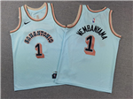 San Antonio Spurs #1 Victor Wembanyama Youth 2024-25 Light Blue City Edition Swingman Jersey