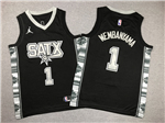 San Antonio Spurs #1 Victor Wembanyama Youth 2022-23 Black Statement Edition Swingman Jersey