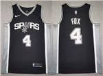 San Antonio Spurs #4 De'Aaron Fox Black Swingman Jersey