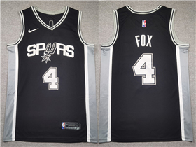 San Antonio Spurs #4 De'Aaron Fox Black Swingman Jersey