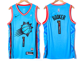 Phoenix Suns #1 Devin Booker 2022-23 Teal City Edition Swingman Jersey