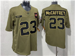 San Francisco 49ers #23 Christian McCaffrey Olive 2025 Salute To Service Limited Jersey