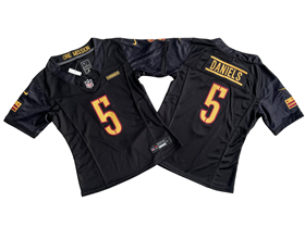 Washington Commanders #5 Jayden Daniels Women's Black Vapor F.U.S.E. Limited Jersey