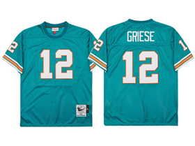 Miami Dolphins #12 Bob Griese 1972 Throwback Aqua Jersey