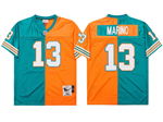 Miami Dolphins #13 Dan Marino 1994 Throwback Split Aqua/Orange Jersey