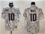 New England Patriots #10 Drake Maye Arctic Camo 2024 Salute To Service Limited Jersey