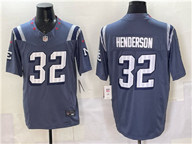 New England Patriots #32 TreVeyon Henderson Storm Blue Rivalries Vapor F.U.S.E. Limited Jersey