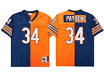 Chicago Bears #34 Walter Payton Throwback Split Navy Blue/Orange Jersey