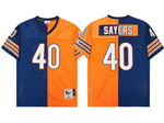 Chicago Bears #40 Gale Sayers Throwback Split Navy Blue/Orange Jersey