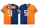 Chicago Bears #51 Dick Butkus Throwback Split Navy Blue/Orange Jersey