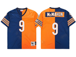 Chicago Bears #9 Jim McMahon Throwback Split Navy Blue/Orange Jersey