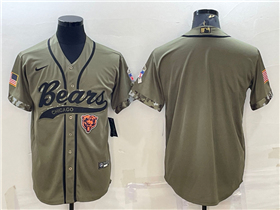 Chicago Bears Olive Salute To Service Baseball Team Jersey