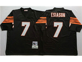 Cincinnati Bengals #7 Boomer Esiason 1989 Throwback Black Jersey 