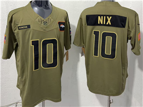 Denver Broncos #10 Bo Nix Olive 2025 Salute To Service Limited Jersey