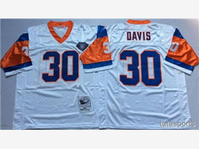 Denver Broncos #30 Terrell Davis 1994 Throwback White Jersey