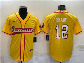 Tampa Bay Buccaneers #12 Tom Brady Orange Baseball Cool Base Jersey