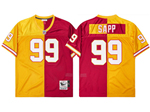 Tampa Bay Buccaneers #99 Warren Sapp Throwback Split Orange/Red Jersey