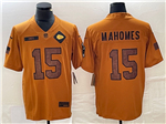 Kansas City Chiefs #15 Patrick Mahomes 2023 Brown Salute To Service Limited Jersey