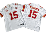 Kansas City Chiefs #15 Patrick Mahomes White Super Bowl LIX F.U.S.E. Limited Jersey