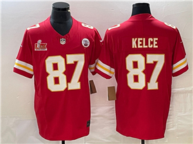Kansas City Chiefs #87 Travis Kelce Red Super Bowl LIX F.U.S.E. Limited Jersey