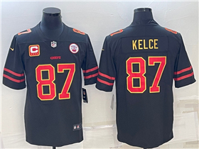 Kansas City Chiefs #87 Travis Kelce Black Gold Vapor Limited Jersey