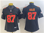 Kansas City Chiefs #87 Travis Kelce Women's Black Fashion Limited Jersey
