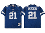 Dallas Cowboys #21 Deion Sanders 1996 Throwback Blue Jersey