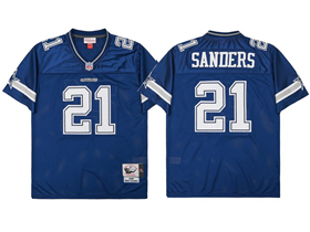Dallas Cowboys #21 Deion Sanders 1996 Throwback Blue Jersey