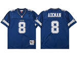 Dallas Cowboys #8 Troy Aikman 1996 Throwback Blue Jersey