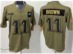 Philadelphia Eagles #11 A.J. Brown Olive 2025 Salute To Service Limited Jersey