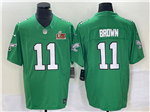 Philadelphia Eagles #11 A.J. Brown Kelly Green Super Bowl LIX F.U.S.E. Limited Jersey