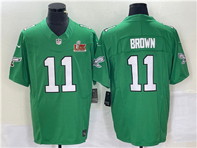 Philadelphia Eagles #11 A.J. Brown Kelly Green Super Bowl LIX F.U.S.E. Limited Jersey