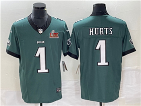 Philadelphia Eagles #1 Jalen Hurts Green Super Bowl LIX F.U.S.E. Limited Jersey