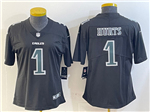 Philadelphia Eagles #1 Jalen Hurts Women's Black Fashion Limited Jersey