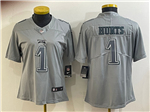 Philadelphia Eagles #1 Jalen Hurts Women's Gray Atmosphere Fashion Limited Jersey