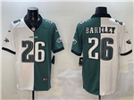 Philadelphia Eagles #26 Saquon Barkley White/Green Split Vapor Limited Jersey