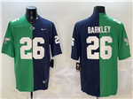 Philadelphia Eagles Penn State Nittany Lions #26 Saquon Barkley Split Kelly Green/Navy Limited Jersey