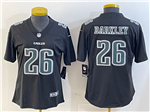 Philadelphia Eagles #26 Saquon Barkley Women's Black Fashion Limited Jersey