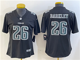 Philadelphia Eagles #26 Saquon Barkley Women's Black Fashion Limited Jersey