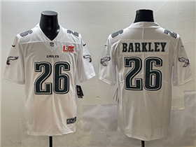 Philadelphia Eagles #26 Saquon Barkley White Fashion Super Bowl LIX Limited Jersey